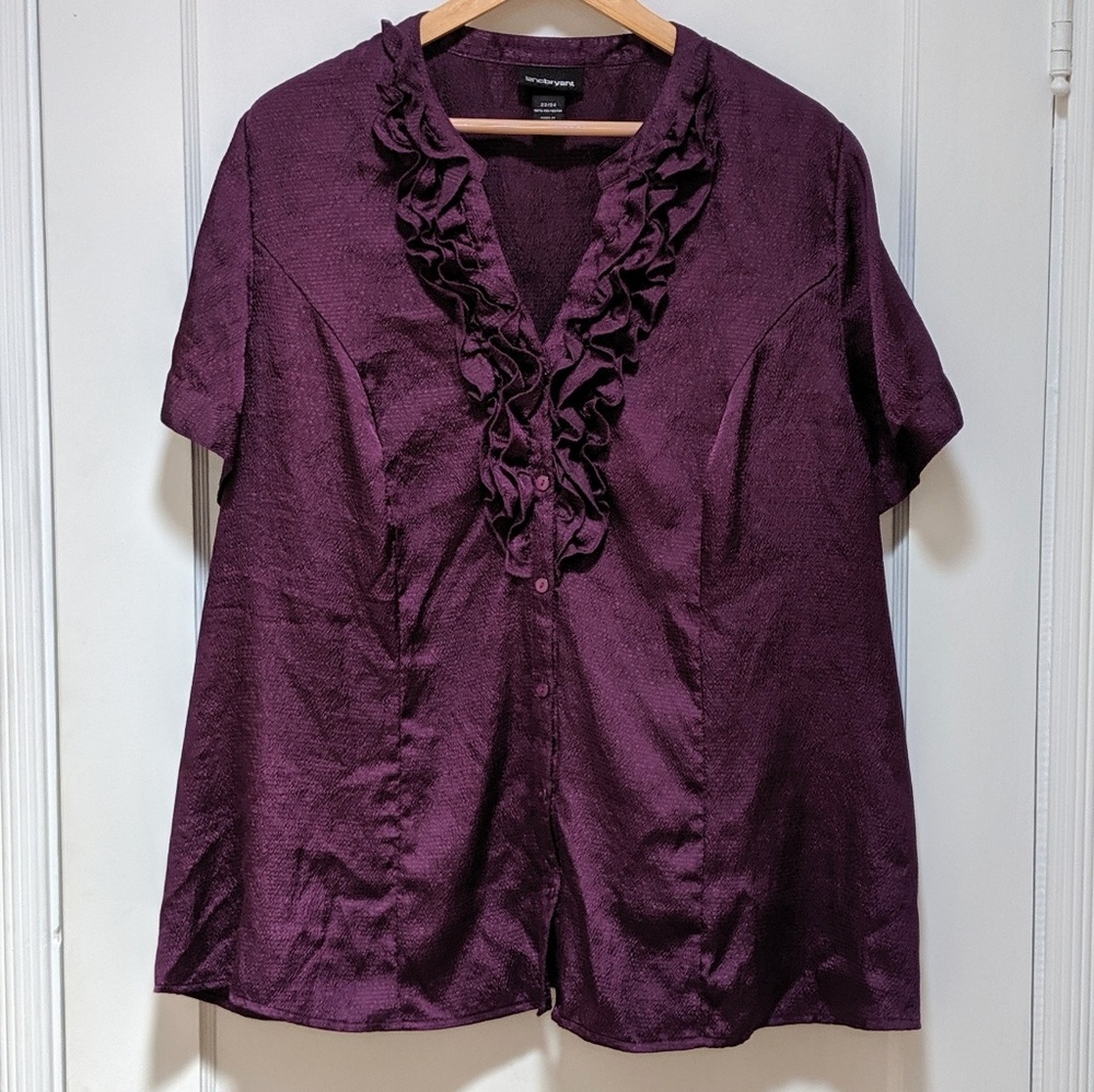 Lane Bryant Ruffle button up blouse - Picture 2 of 8